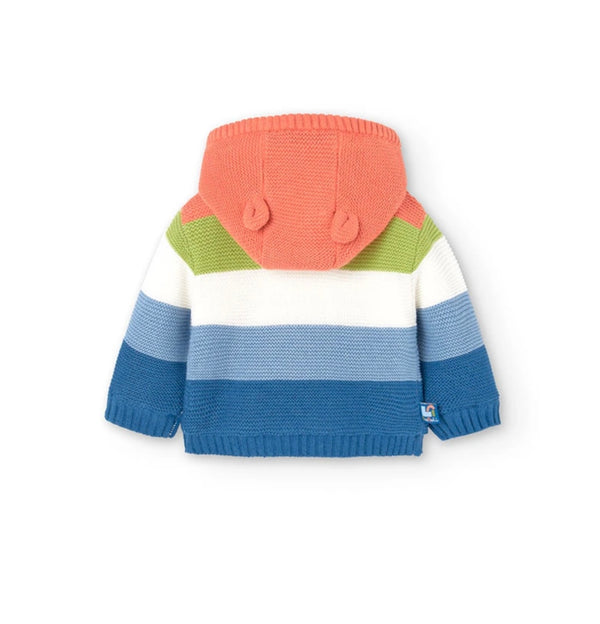 Boboli baby boy striped knit hoodie