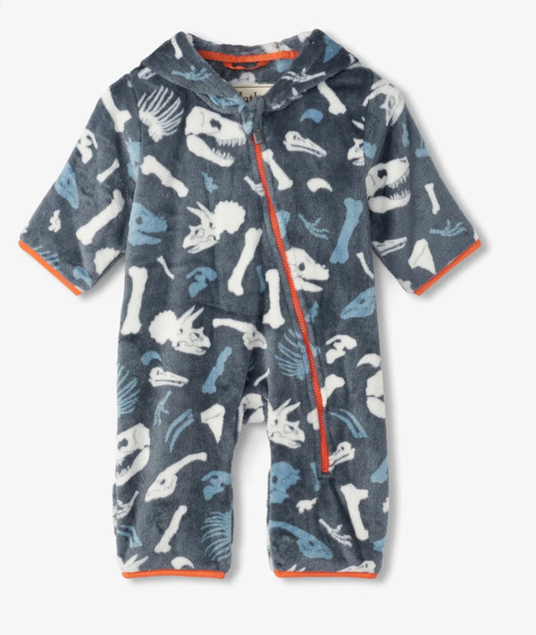 Hatley Navy Dino Fuzzy Bundler