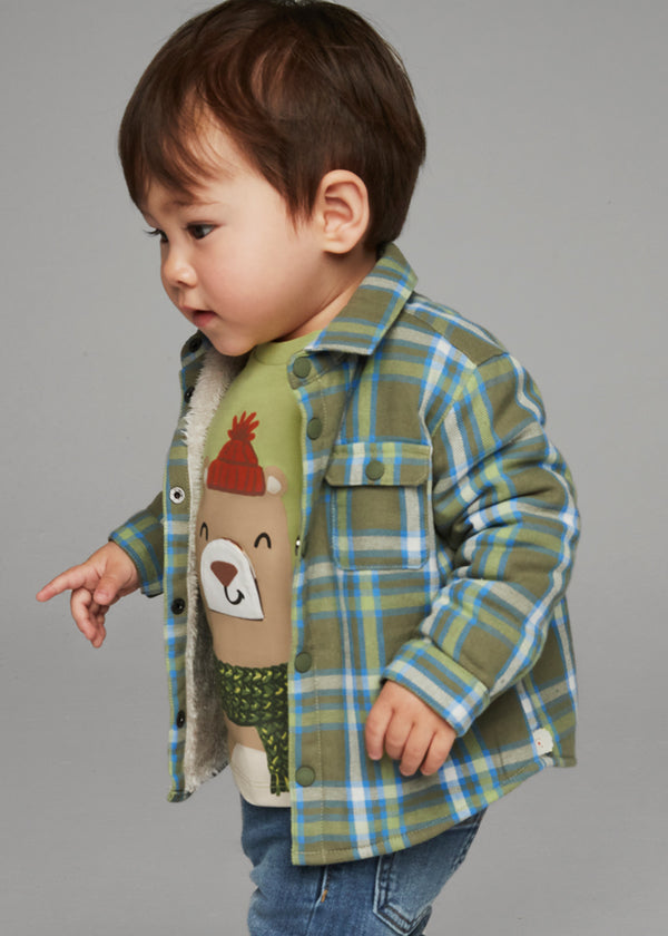 Mayoral Baby Boy green fleece shirt