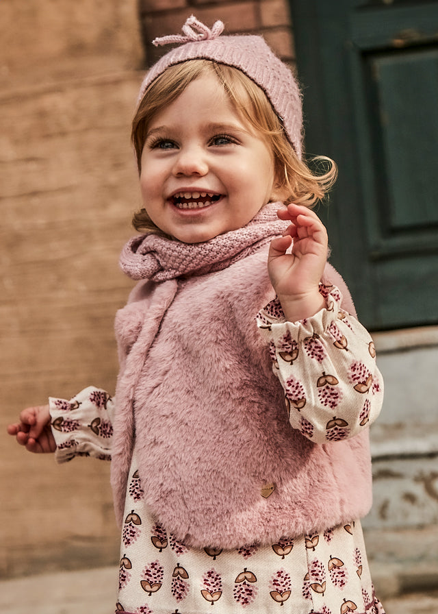 Mayoral baby girl pink fur gilet