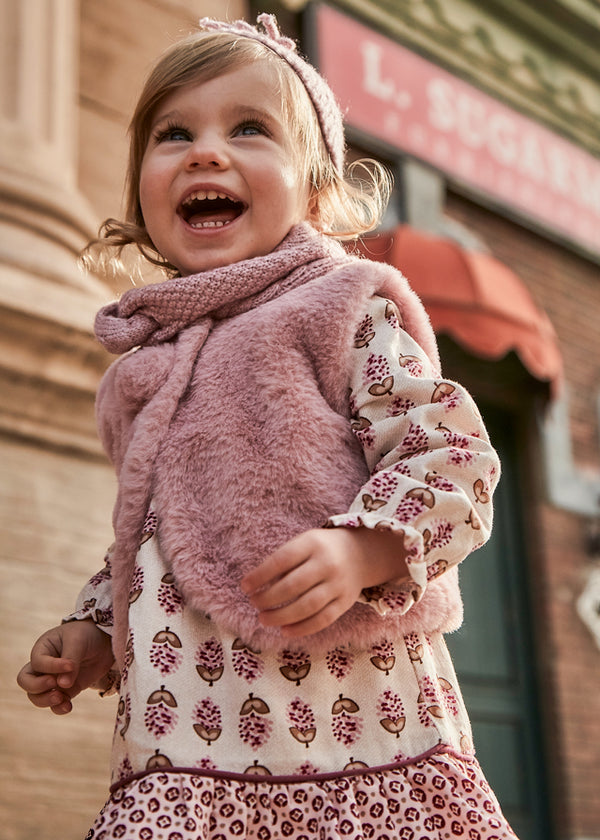 Mayoral baby girl pink fur gilet