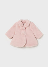 Mayoral baby girl pink fur coat