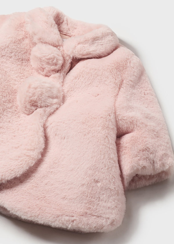 Mayoral baby girl pink fur coat