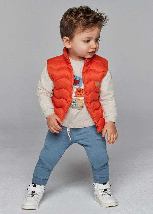 Mayoral Baby Boy orange gilet 3 piece