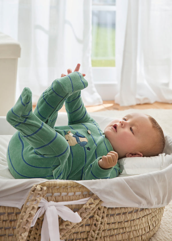 Mayoral Baby Boy green velour Onsie