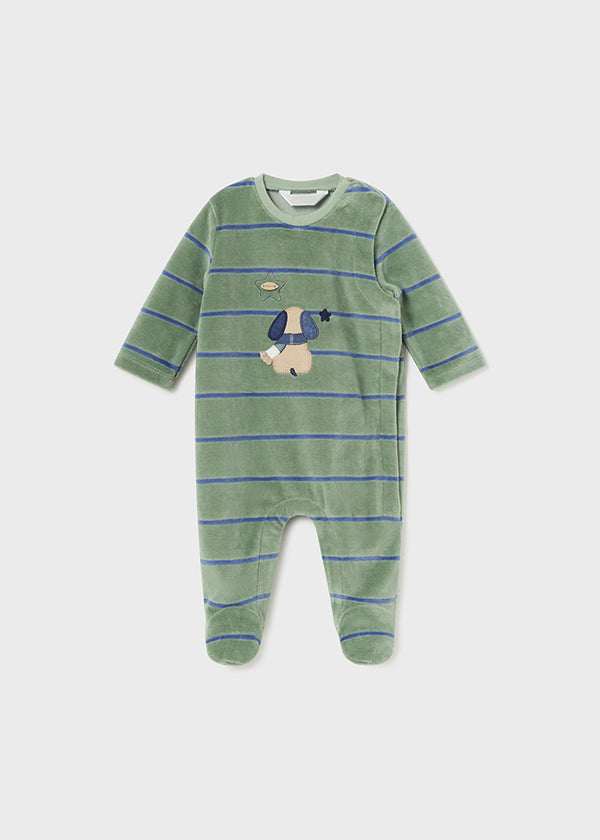 Mayoral Baby Boy green velour Onsie