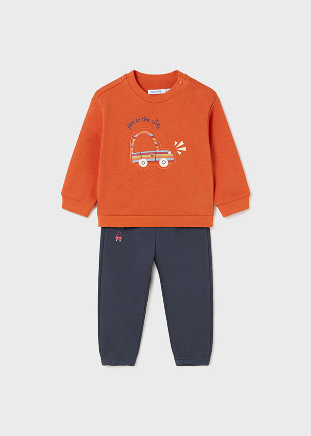 Mayoral Baby Boy orange tracksuit