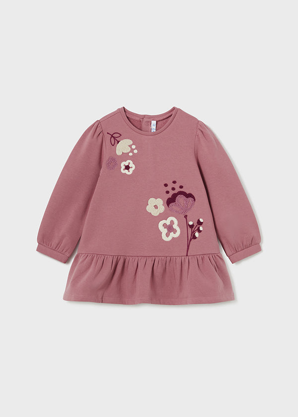 Mayoral baby girl pink fleece dress