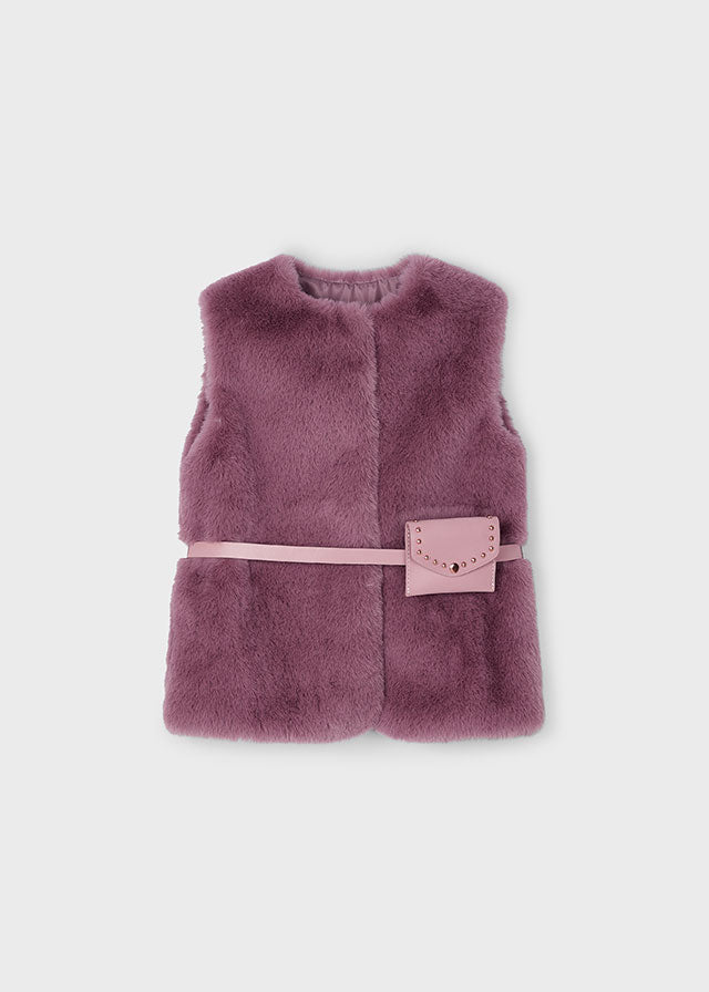 Mayoral Plum fur gilet