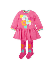 Agatha Ruiz Girls pink dress and tights.