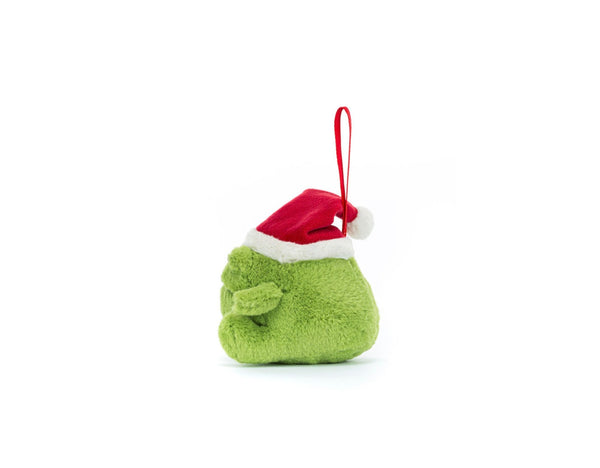 Jellycat Christmas rain frog decoration