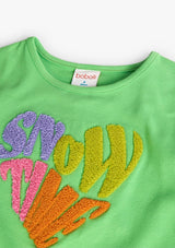 Boboli Girl neon green tee