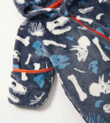 Hatley Navy Dino Fuzzy Bundler