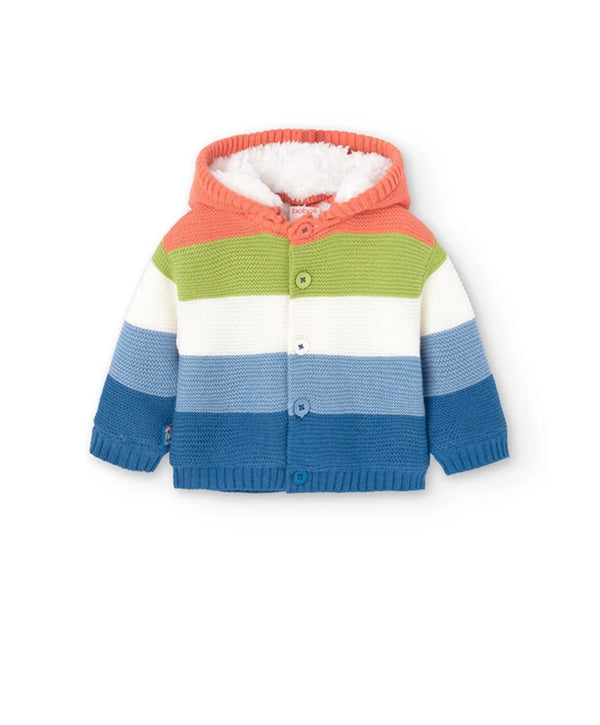 Boboli baby boy striped knit hoodie