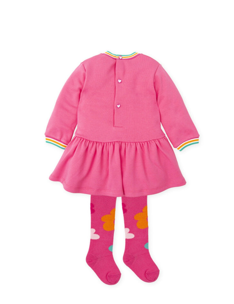 Agatha Ruiz Girls pink dress and tights.