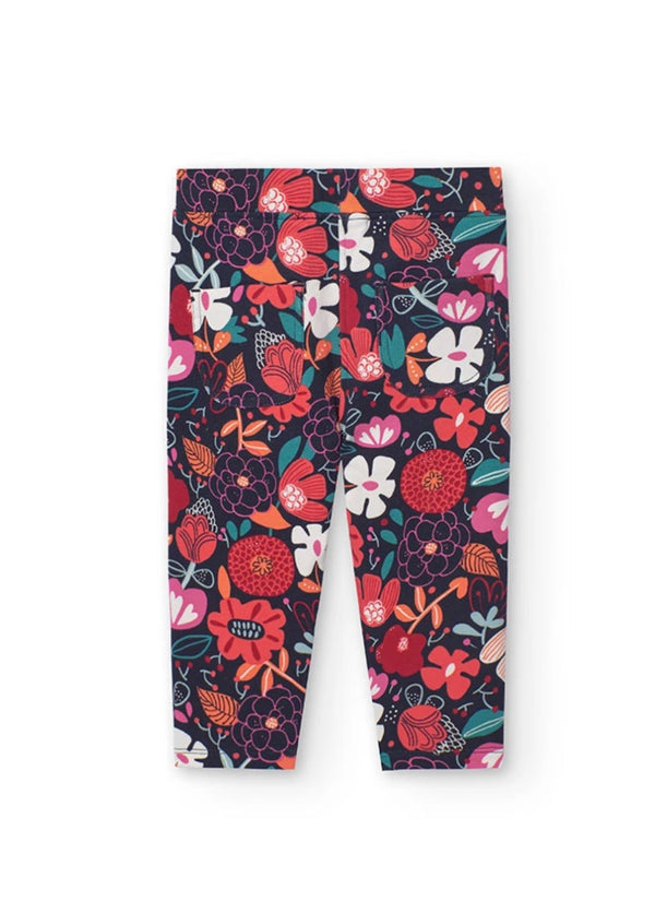 Boboli Girls coral/multi leggings