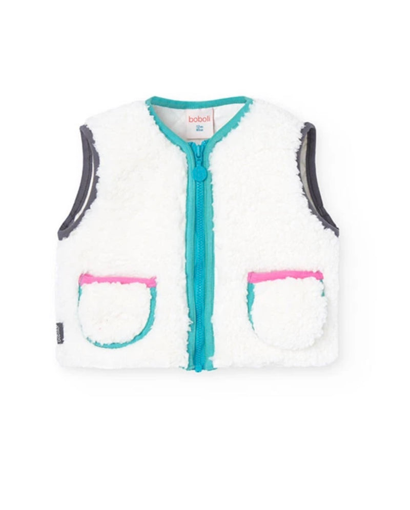 Boboli Girl white fur gilet