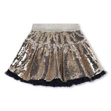 Billieblush Girl Sequin Gold Skirt